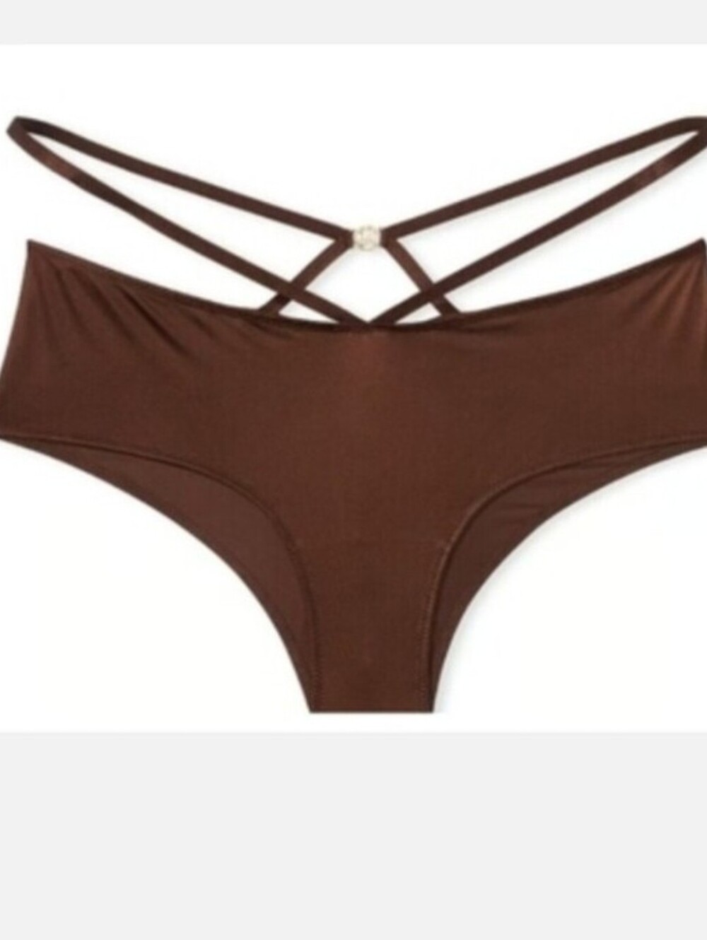 Victoria's secret very sexy so obsessed strappy cheeky panty BROWN LARGE